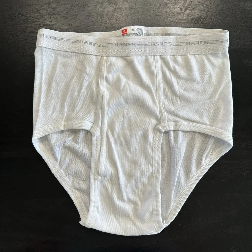 VTG New 80s Men's Hanes White Tighty Whities Briefs Underwear USA Size 34